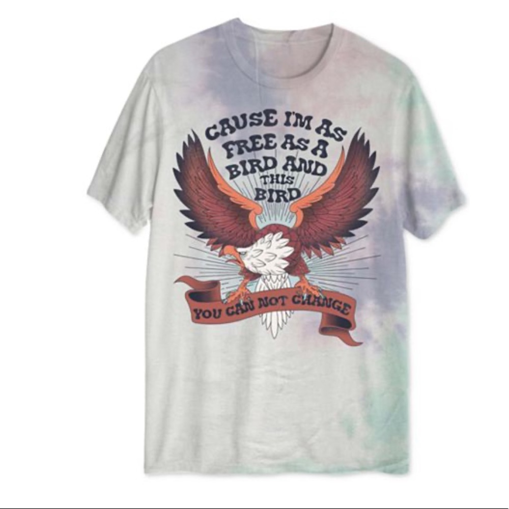 LAST 1 - NEW Graphic Free Bird tie dye Lyric culture T-shirt